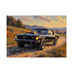 Vintage Mustang Sunset Wall Art - Classic Muscle Car - Poster