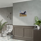 Running Black Stallion Wall Art - Horse Painting - Poster