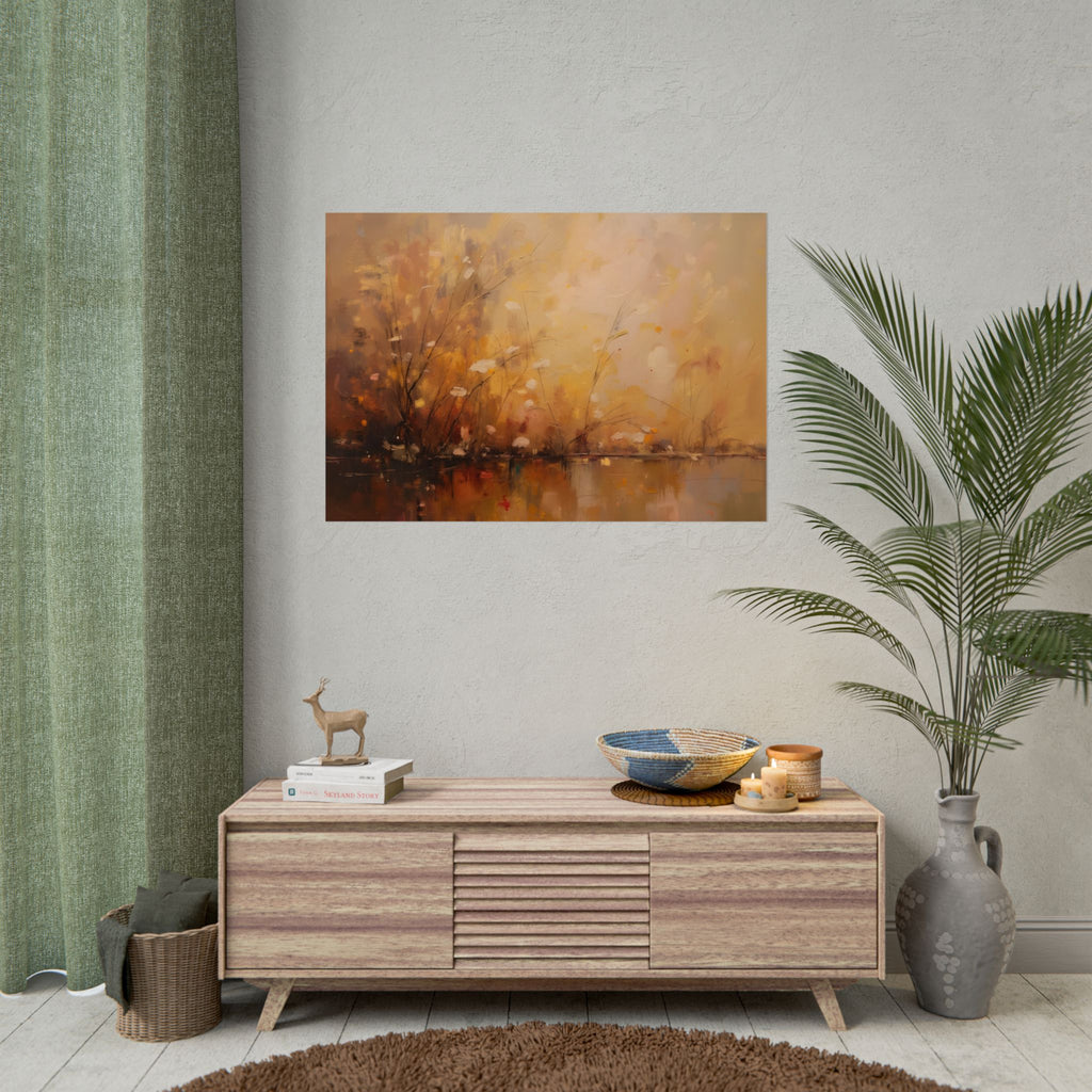 Golden Meadow Abstract Wall Art - Poster