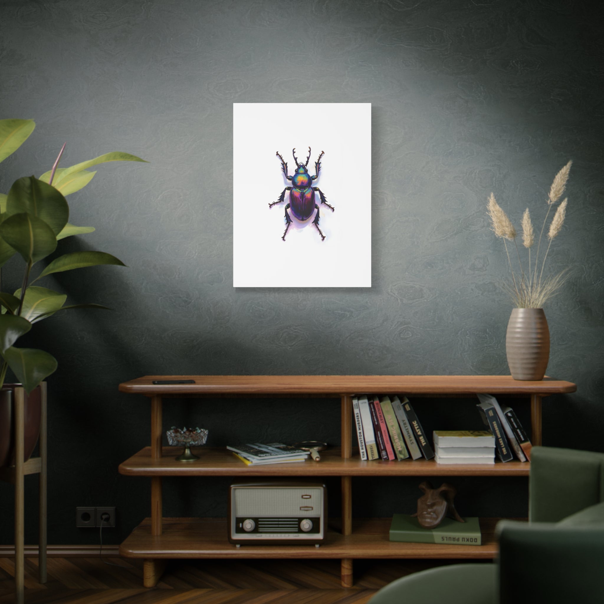 Iridescent Beetle Wall Art – Stretched Canvas