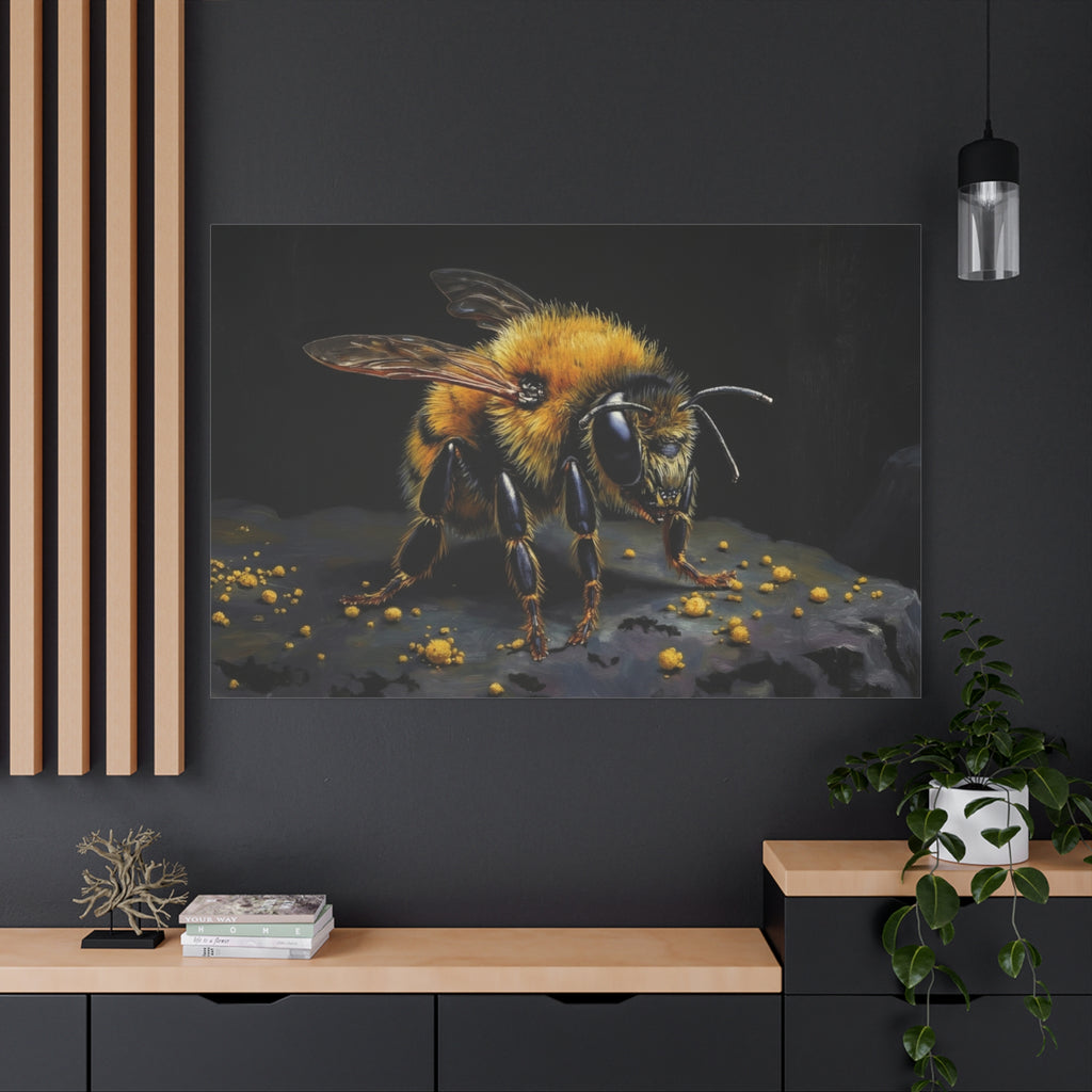 Bumblebee Canvas Print — Realistic Bee Wall Art on Matte Stretched Canvas