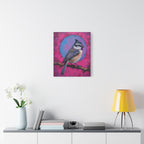 Buntes Meise-Vogel-Leinwandbild – matte Keilrahmenleinwand
