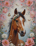 Floral Horse Portrait - Digital Design (no physical product will be send)