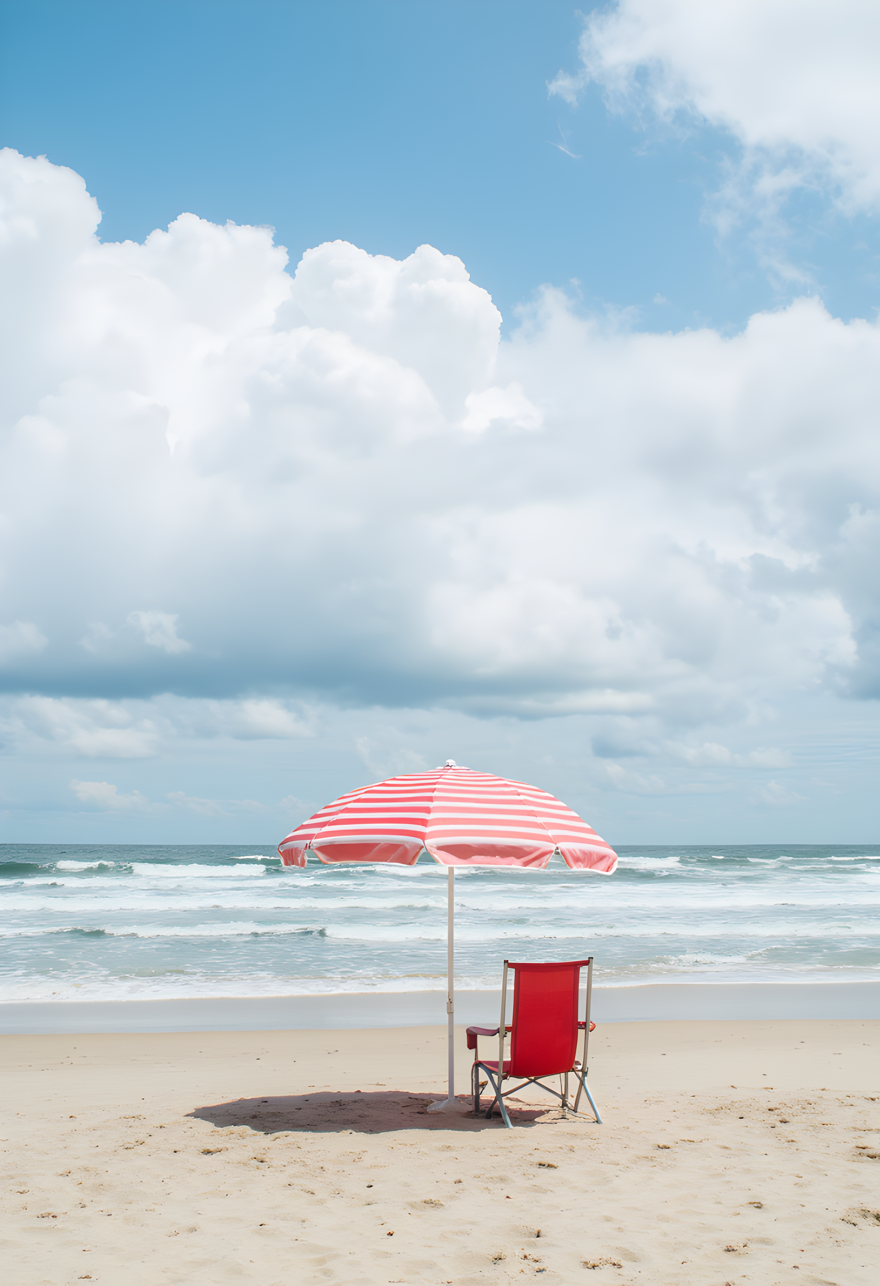 Sun-drenched beach memory with beach chair and umbrella - Digital Design (no physical product will be send)