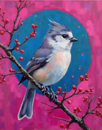 Blue jay on a holly branch - Digital Design (no physical product will be send)