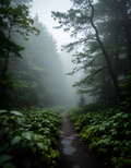 Misty Forest Path  Stretched - Digital Design (no physical product will be send)